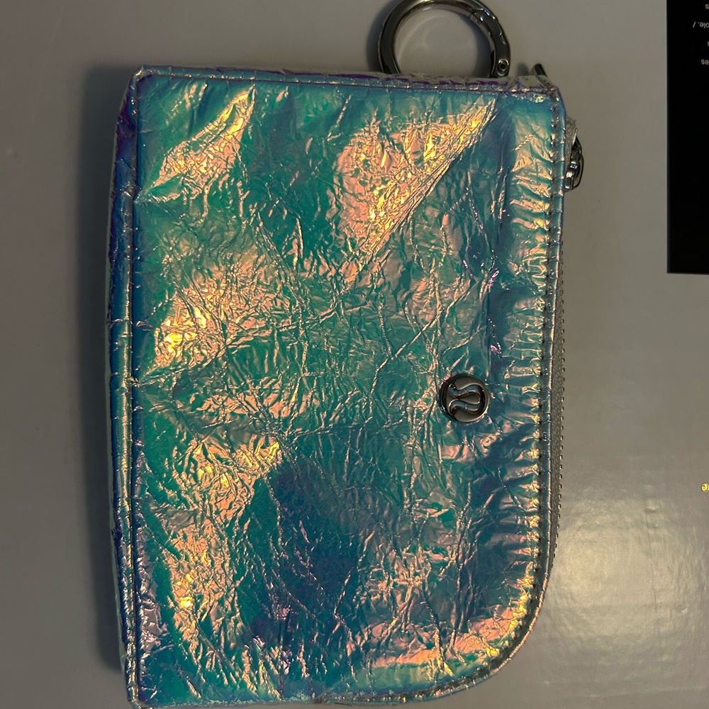 Holographic Lululemon clippable card pouch